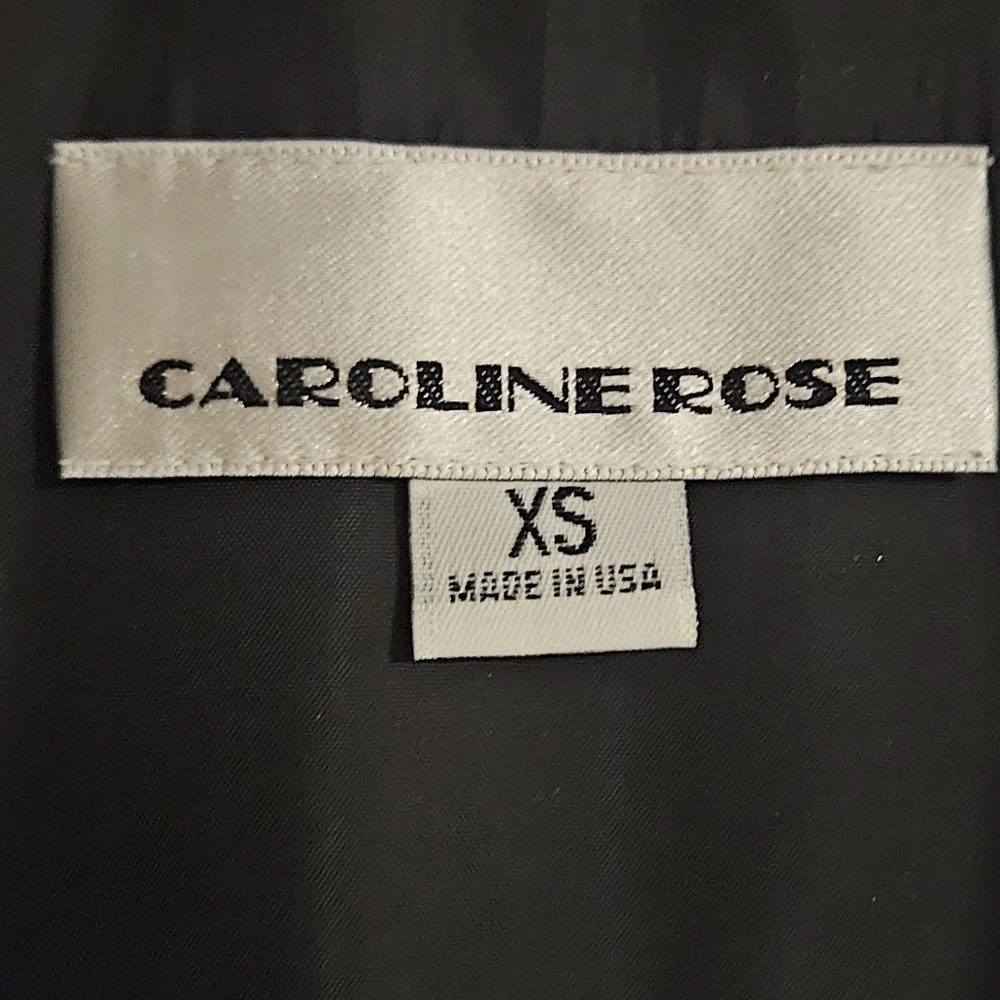 NWT Caroline Rose Showstopper‎ Jacquard Party Open Front Jacket: Champagne/Black